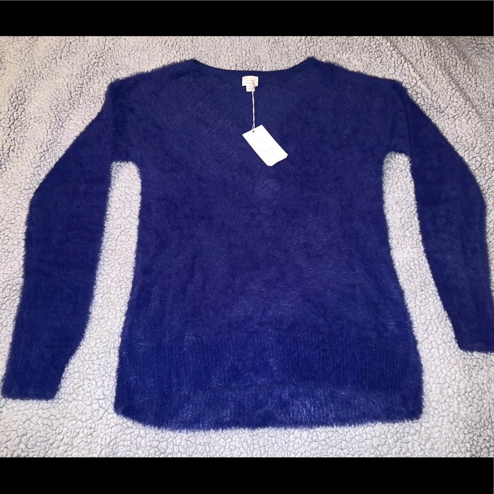 Beautiful blue fuzzy sweater